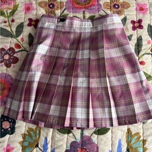 Girls Pleated Plaid Skirt ~ L
